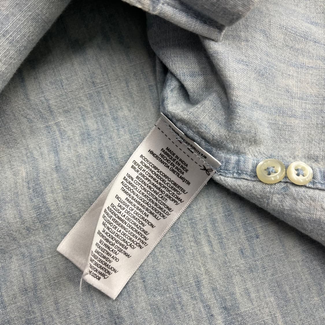 폴로 랄프로렌 옥스포드 연처 데님셔츠 M 상품이미지5