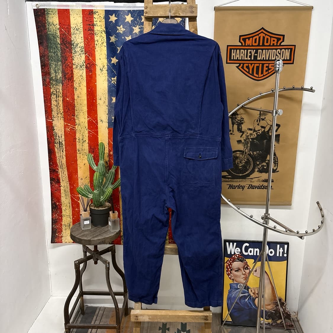 80~90s 프렌치 워크웨어 코튼트윌 커버올 점프수트 N983 상품이미지2