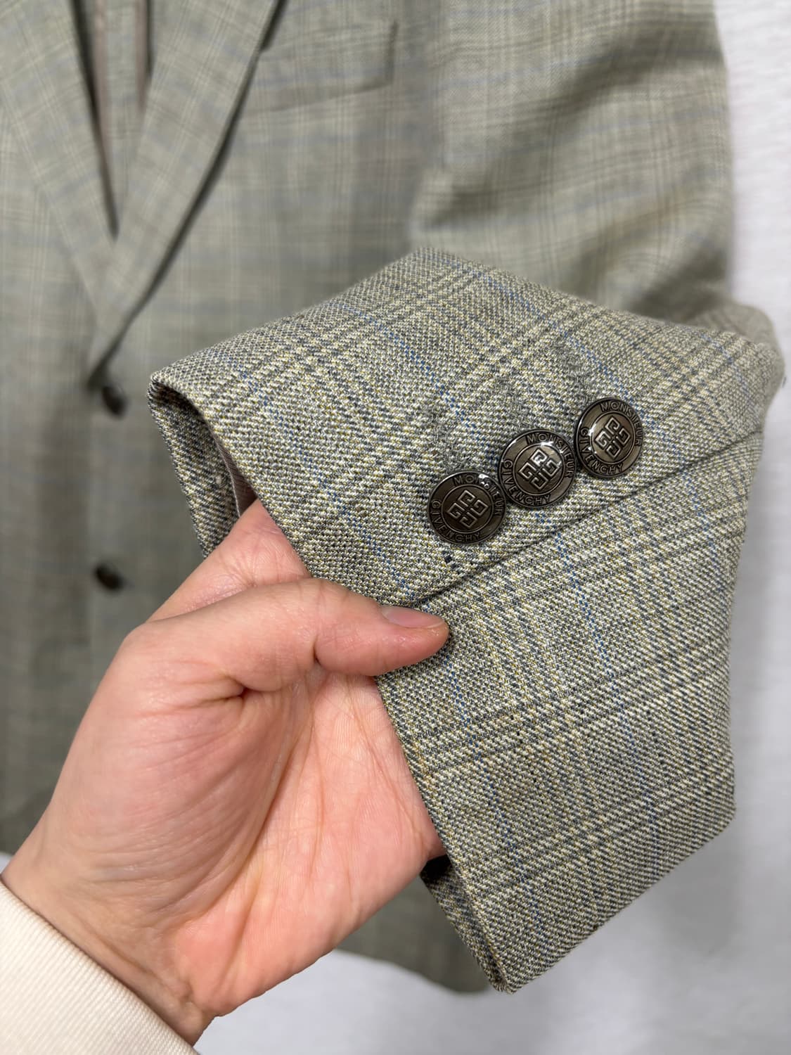 지방시 무슈 체크 린넨블랜드 자켓 상품이미지3