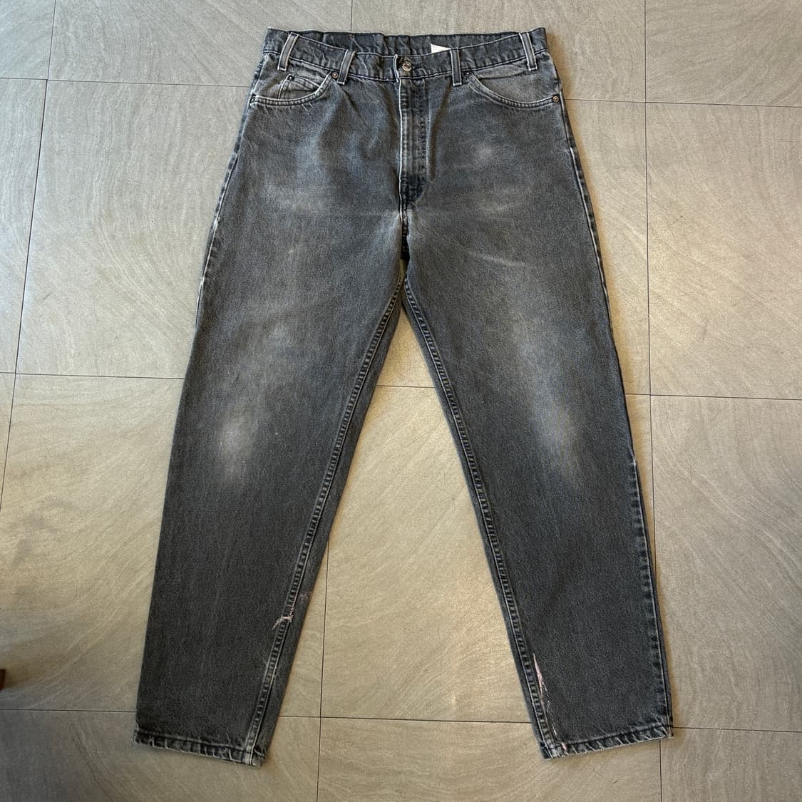 90s 94년 미국 생산 리바이스 550데님 오렌지탭 블랙 팬츠  상품이미지6