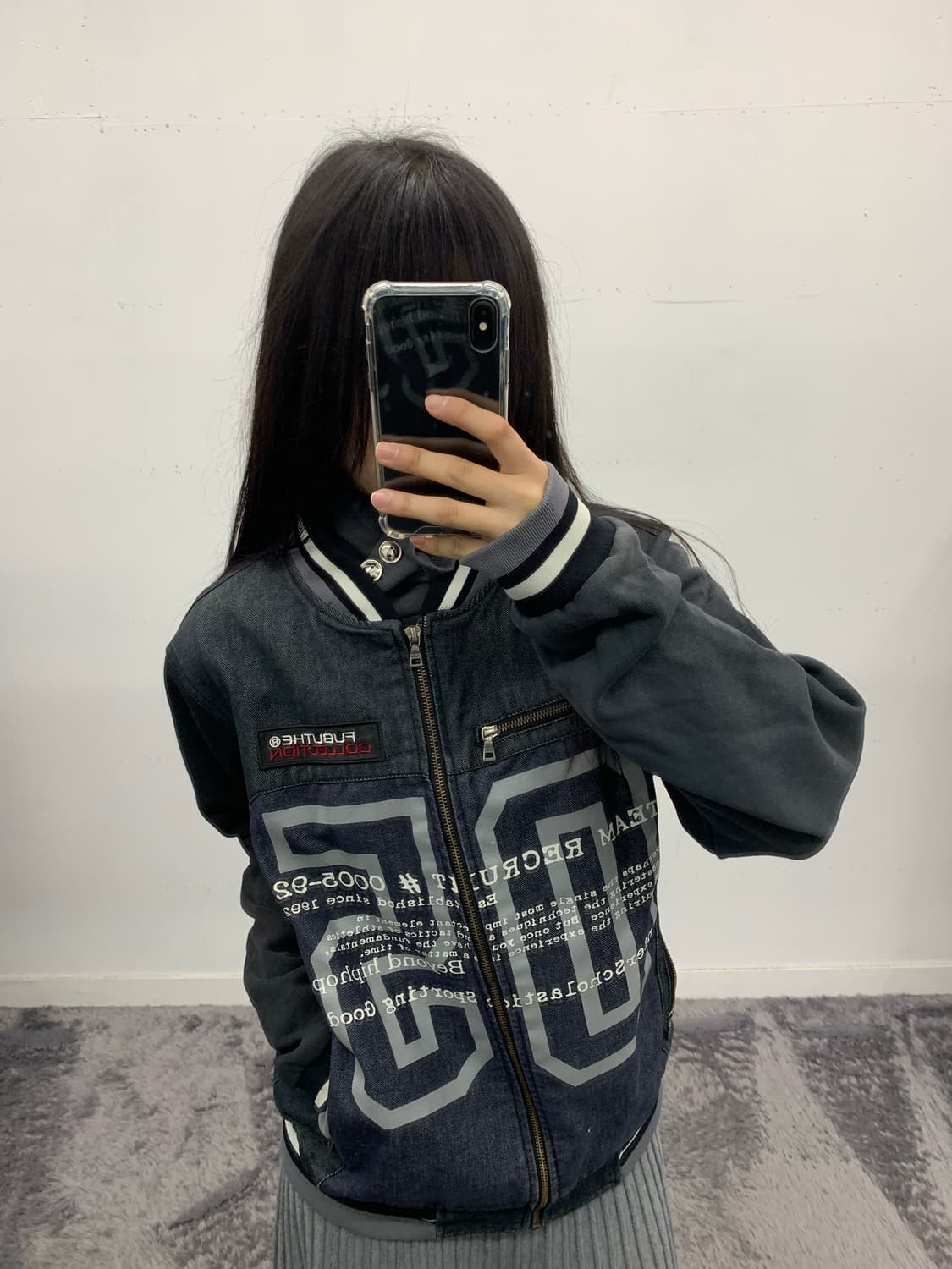 후부 데님 스타디움 집업 상품이미지2