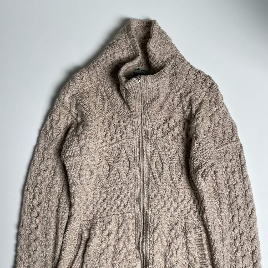 Aran crafts 울 100 하이넥 코트 (ireland)   상품이미지2