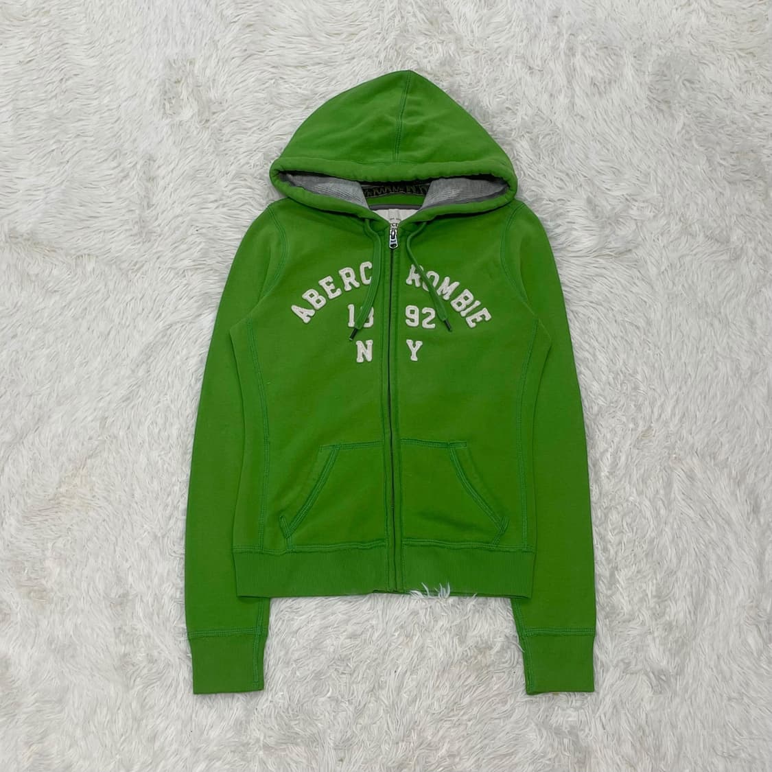 아베크롬비 아치 로고 후드집업 그린 상품이미지2