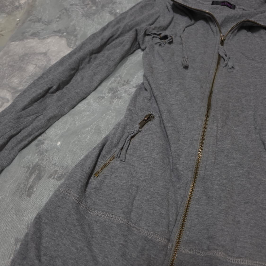 빈티지 딱붙 펑크 그런지 후드 집업 y2k 오네갸루 d.i.a깔 상품이미지4