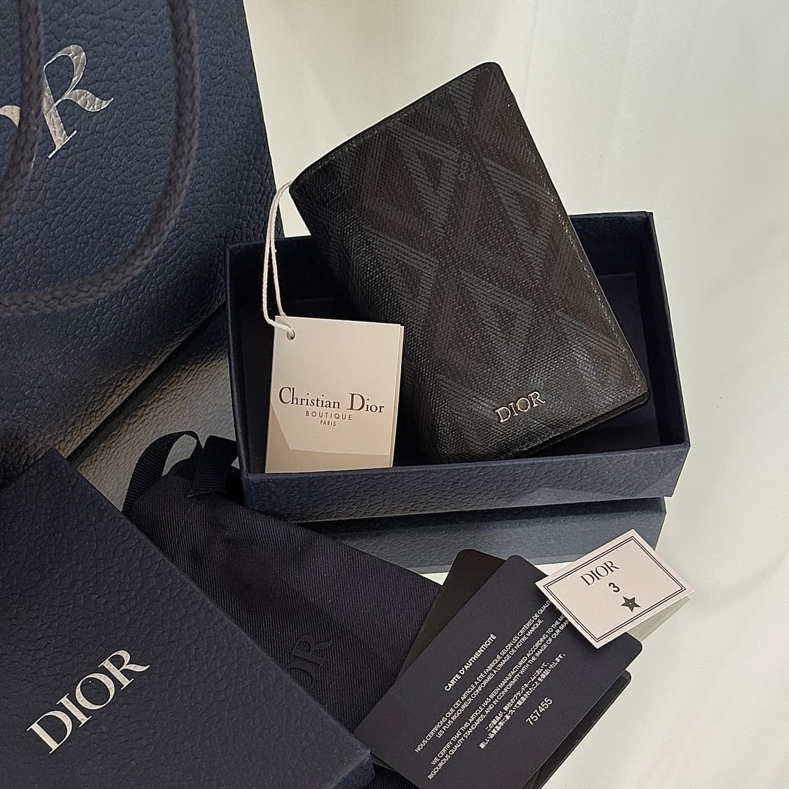 [정품] 디올 CD 다이아몬드 오거나이저 카드지갑 블랙 상품이미지3