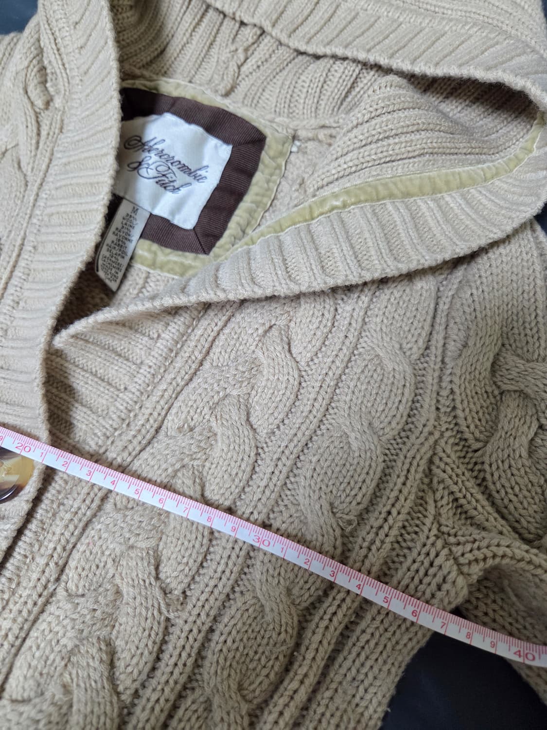 아베크롬비 딱붙베이지 꽈배기니트 상품이미지4