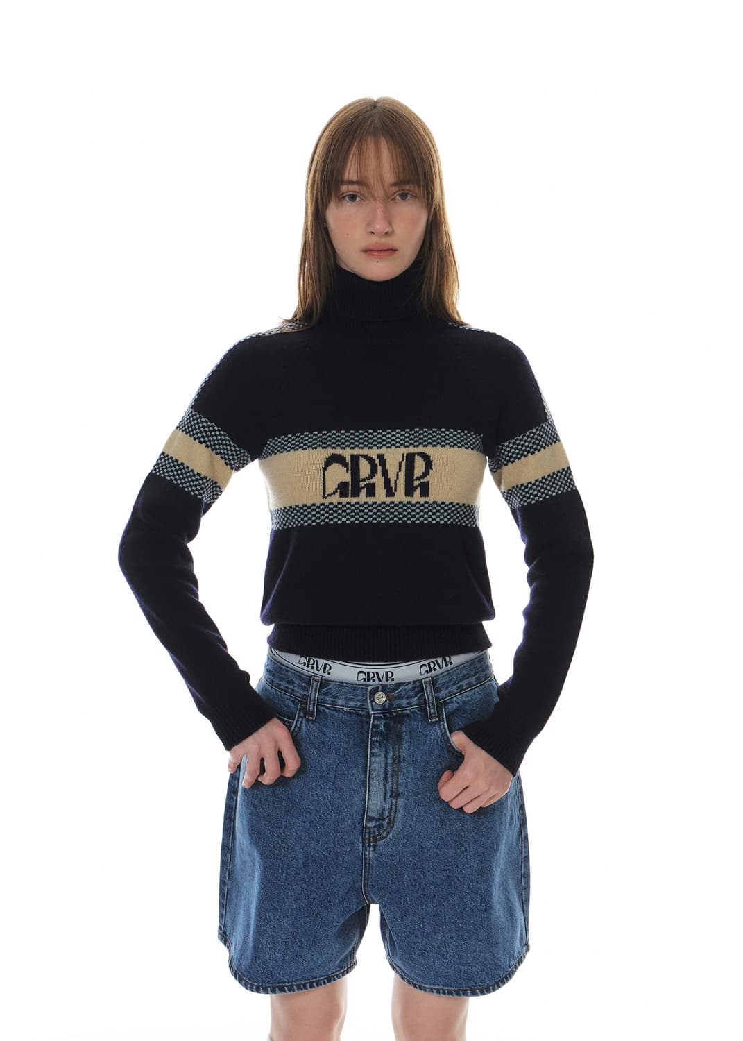 그로브 터틀넥 니트 네이비 상품이미지1