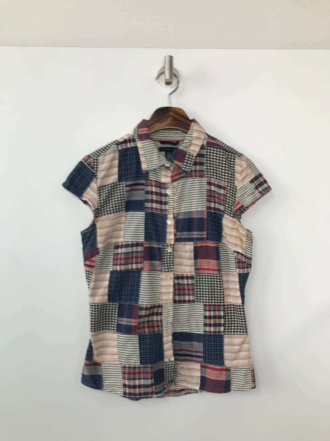 타미힐피거 마드리스 패치워크 캡소매 하프셔츠 상품이미지2