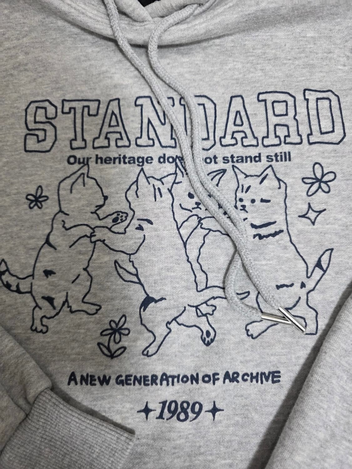 1989스탠다드 댄싱캣 기모 후드티 M 상품이미지3