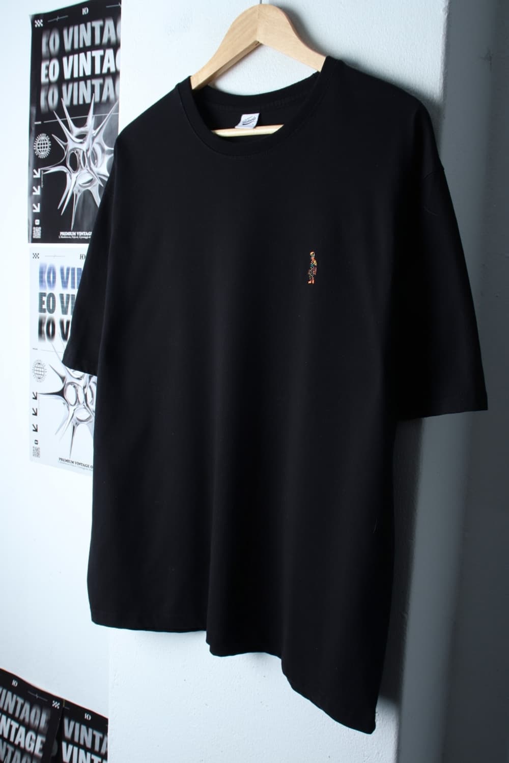 (L-2XL) 파르티멘토 반팔 티셔츠 스몰로고 블랙 올드스쿨-H31818 상품이미지1