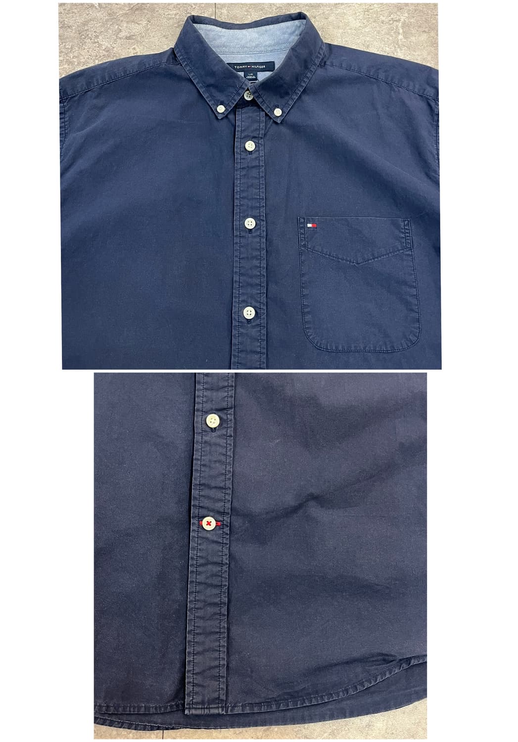 타미힐피거 포켓 반팔 셔츠 네이비 L #csz3575 상품이미지5