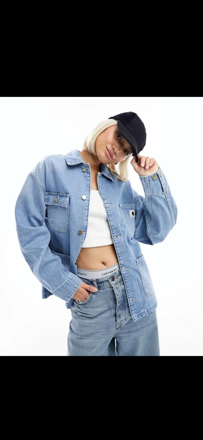 칼하트 데님 재킷 코트 S (안감 퀼팅) 상품이미지4