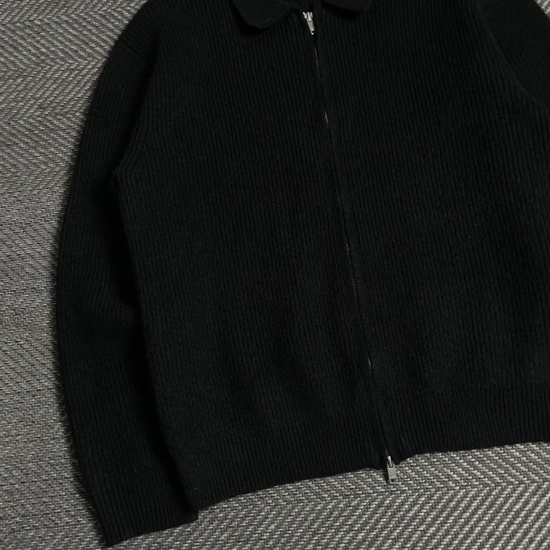 수아레 미니멀 파인울 투웨이 니트 카라 집업 자켓 y 4896 상품이미지4