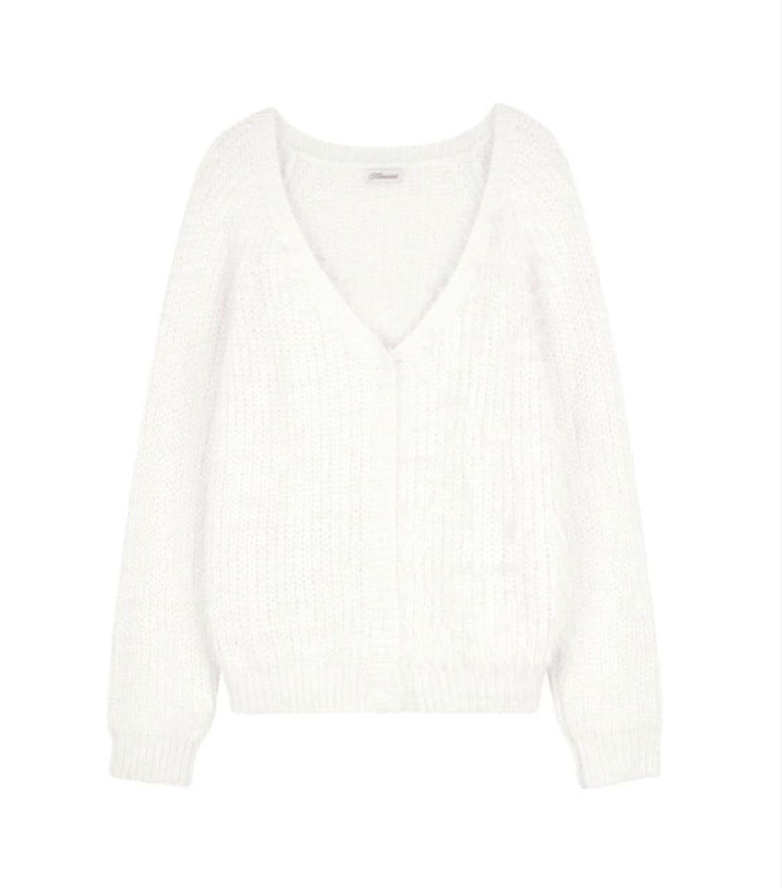 클리시어 슈가플럼 헤어리가디건 화이트 상품이미지1