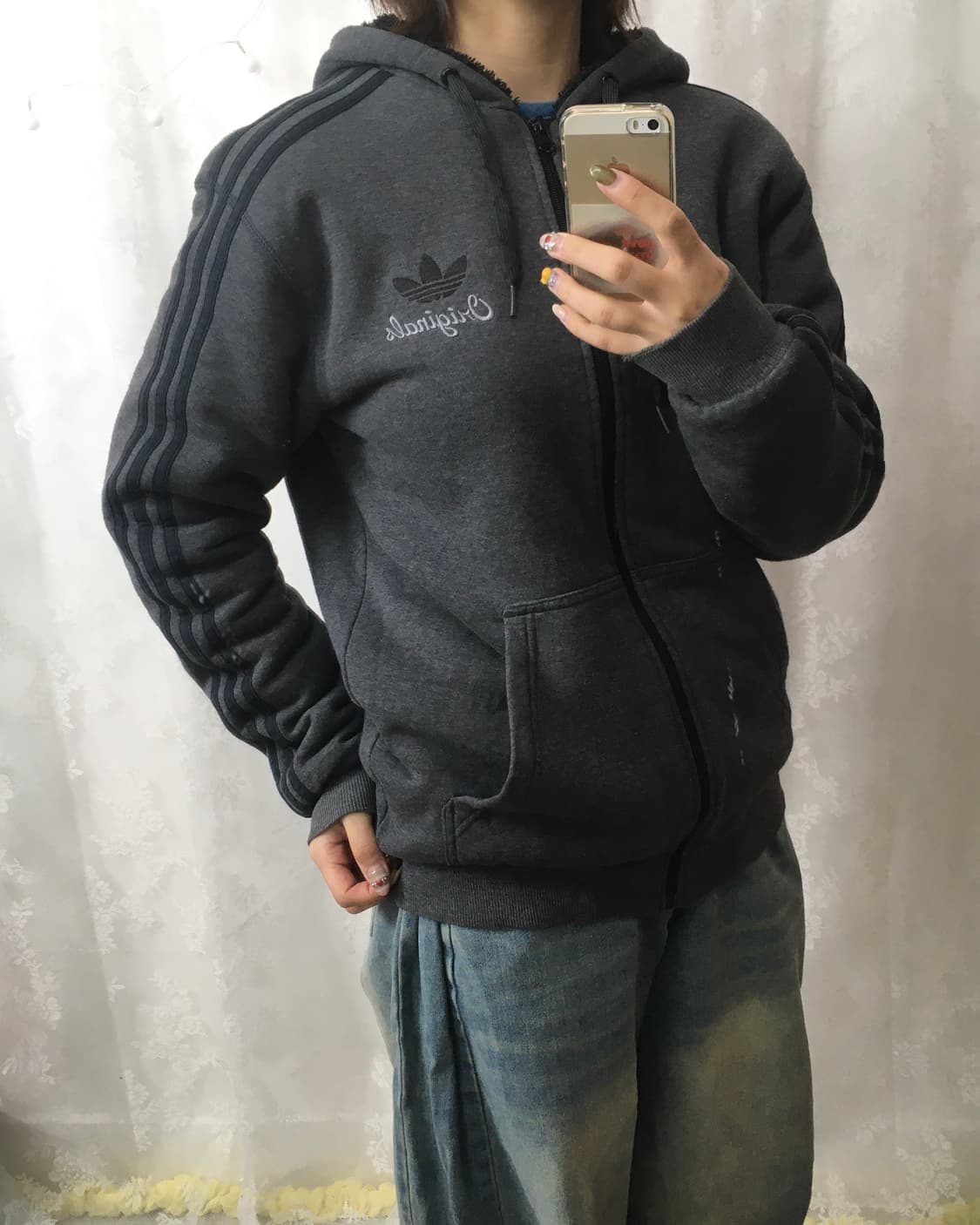 ADIDAS Originals Gray Hooded Zip-Up 상품이미지9