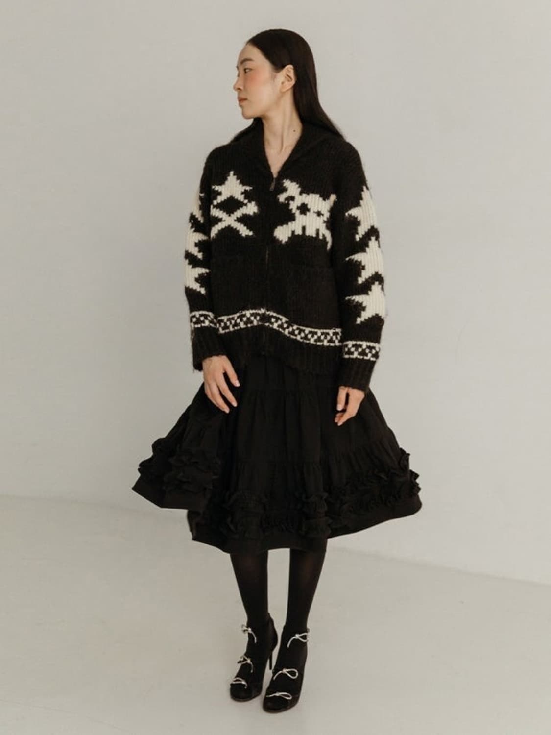 플리즈프로젝트 캉캉 프릴 스커트 블랙 상품이미지1