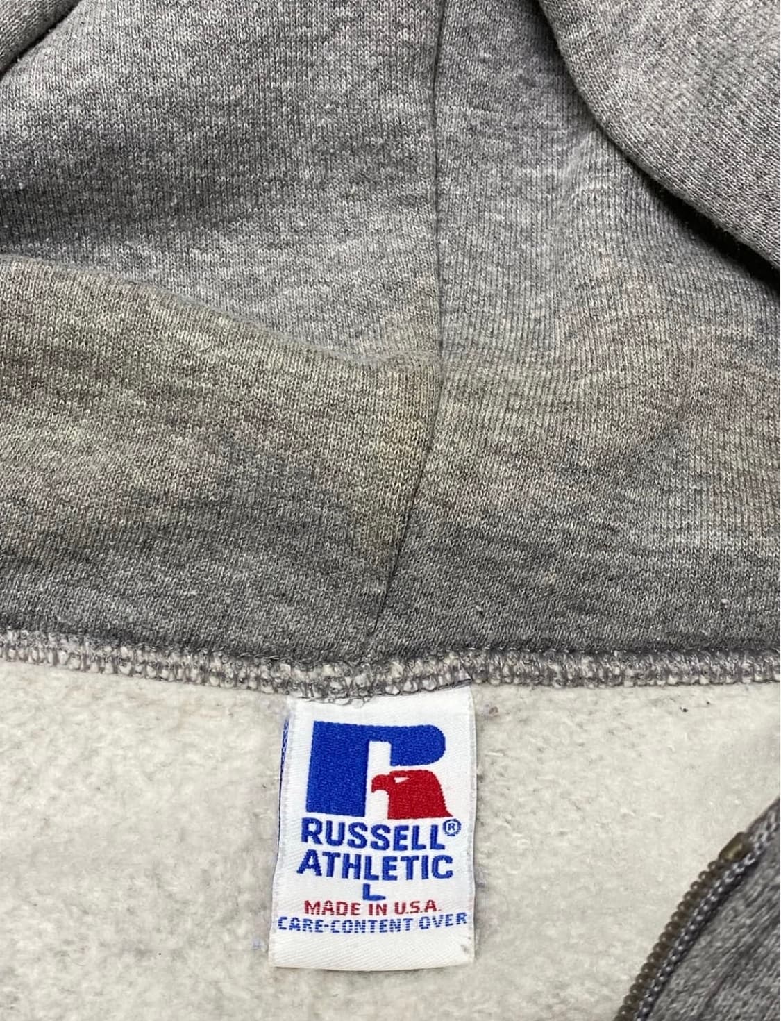 90s USA 러셀 후드집업 그레이 L 상품이미지3