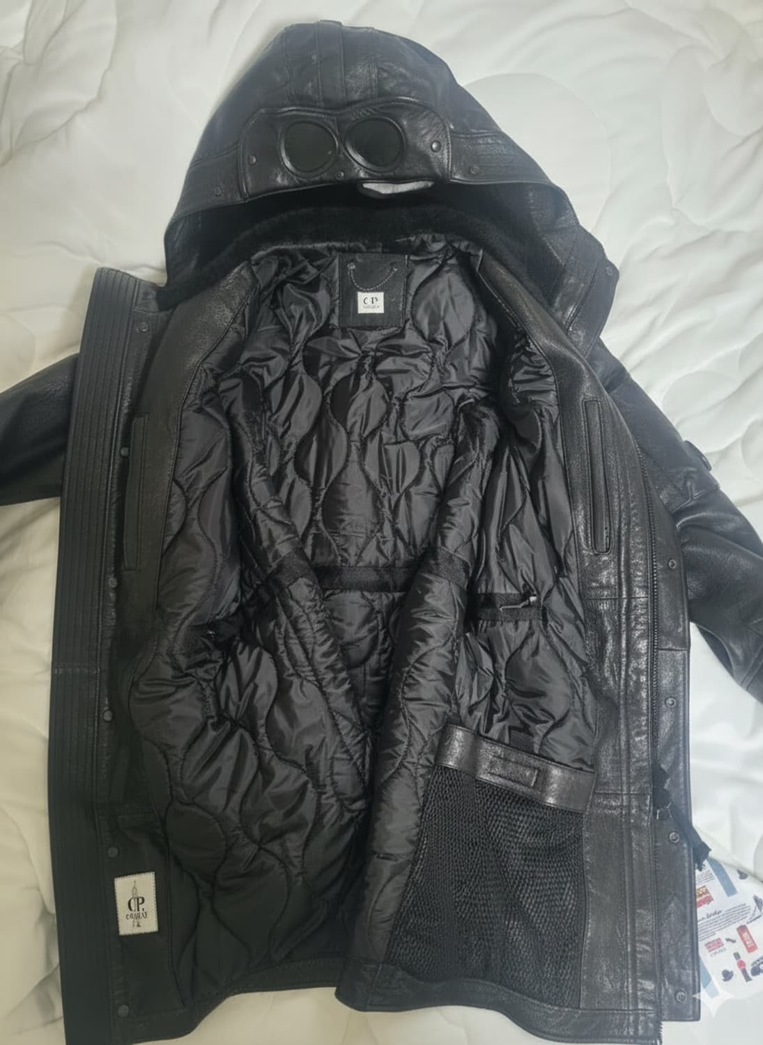 CP 컴퍼니 레더(양가죽) 고글 렌즈자켓 상품이미지5