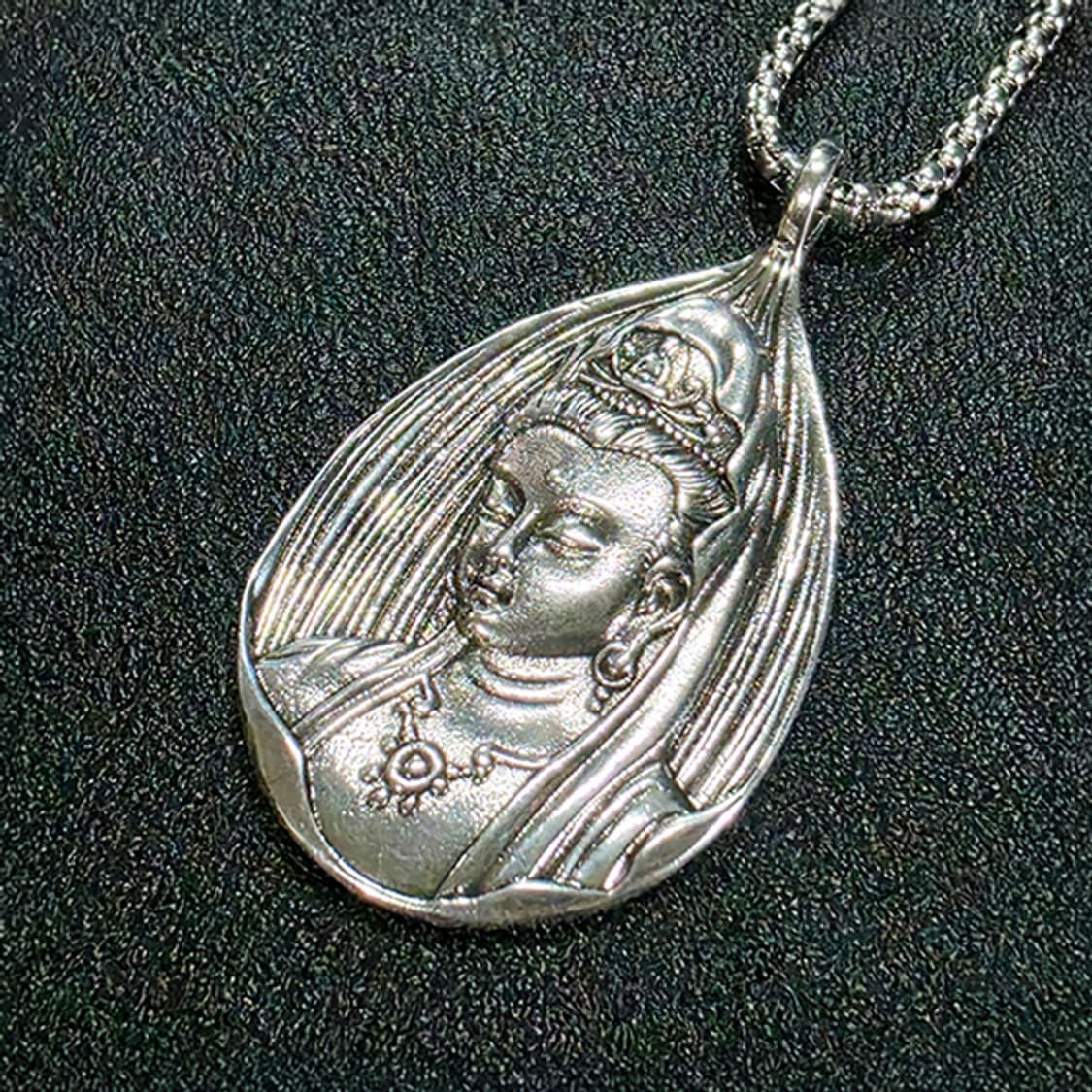 관세음보살 백동 펜던트 엔틱 선물 관음 불교 남자 목걸이 상품이미지1