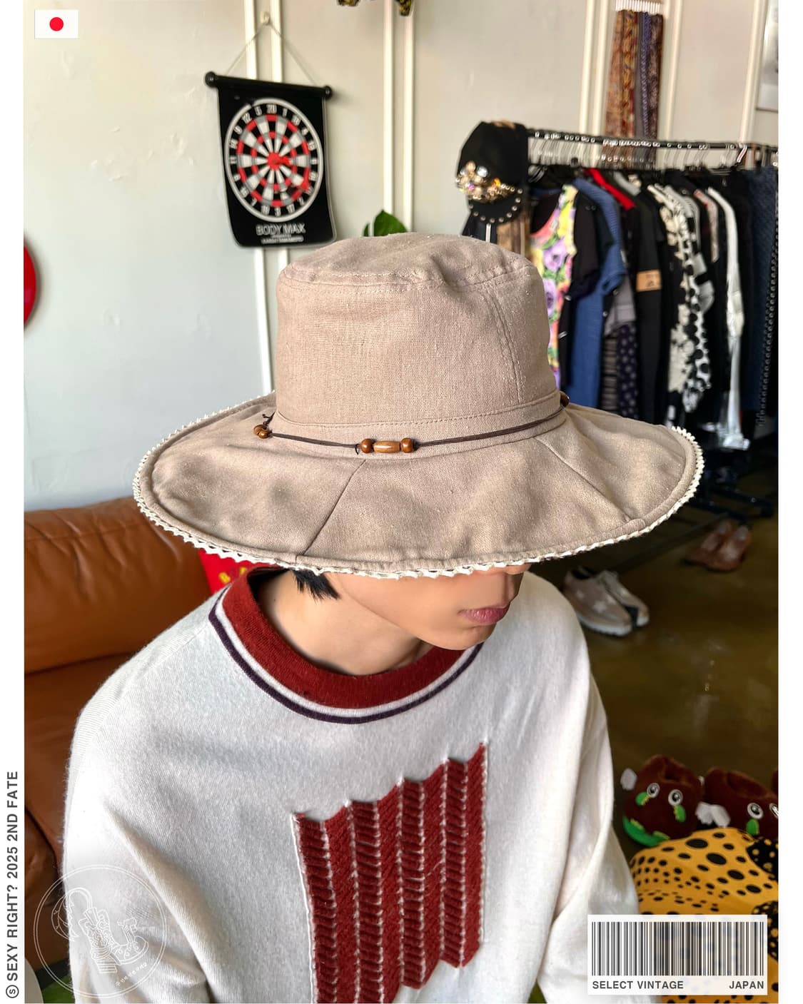 JPN Vintage Native Linen Pedora Hat 상품이미지1