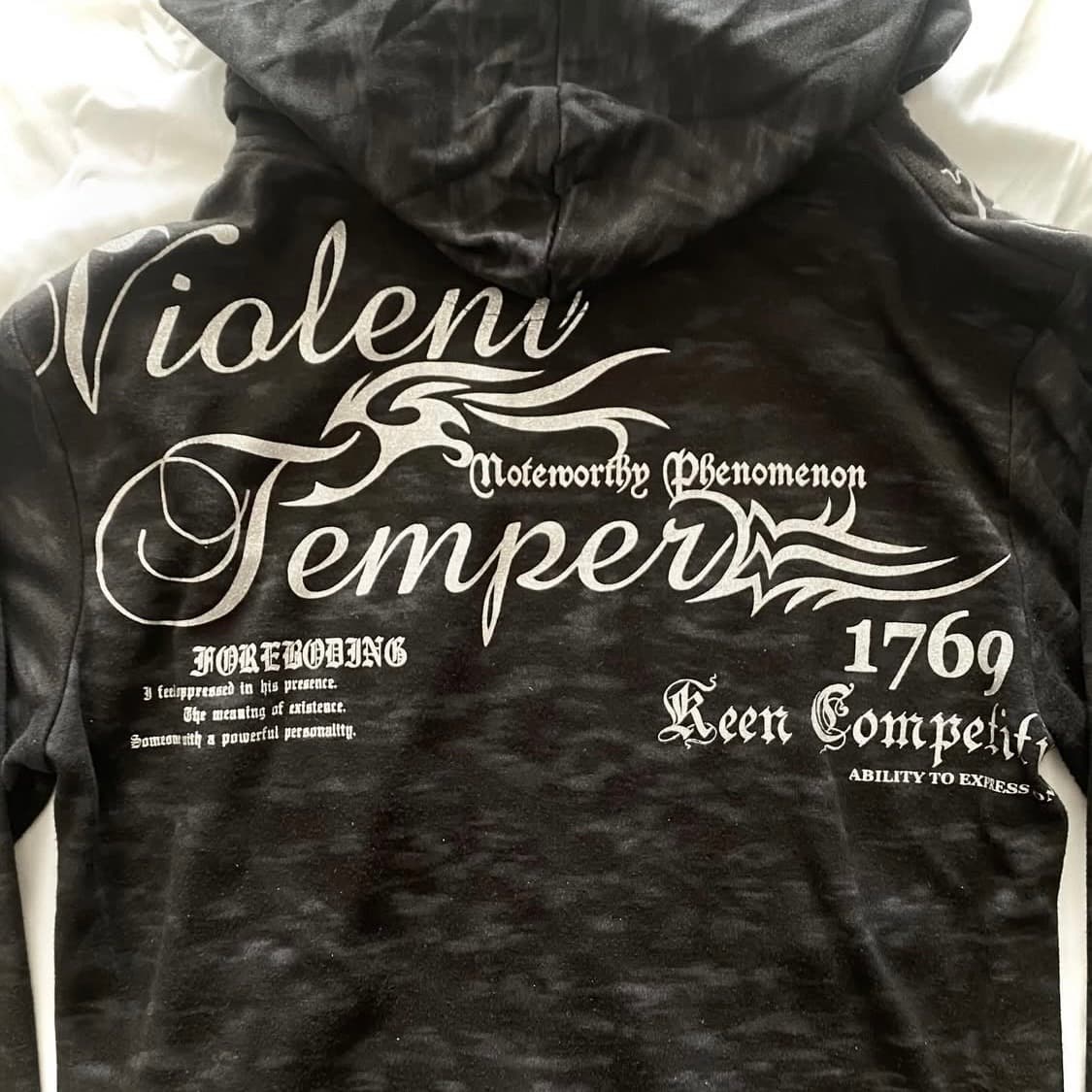 Y2K 레터링 펑크 후드 집업 상품이미지4