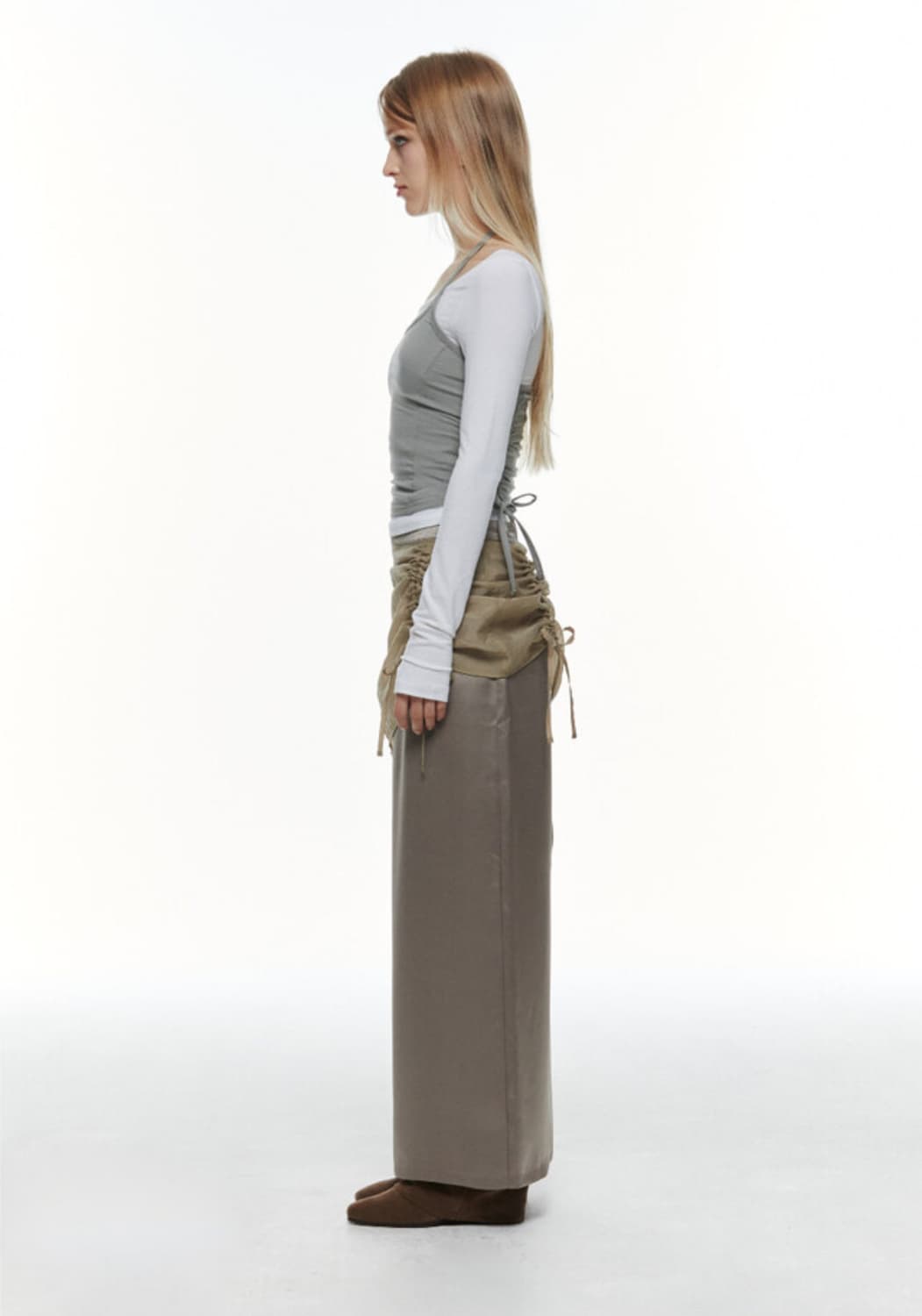 쓰리투에이티 맥시 스커트 [브라운 S] 상품이미지4