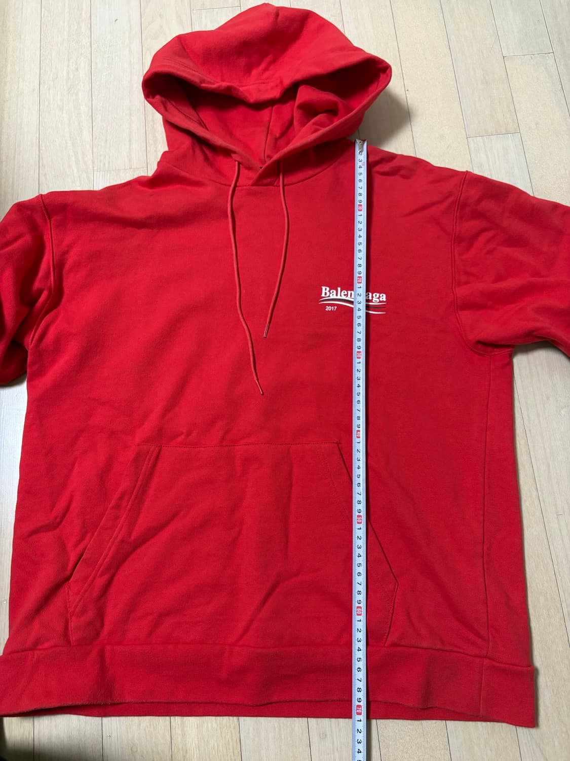 발렌시아가 2017 후드티 레드 상품이미지9