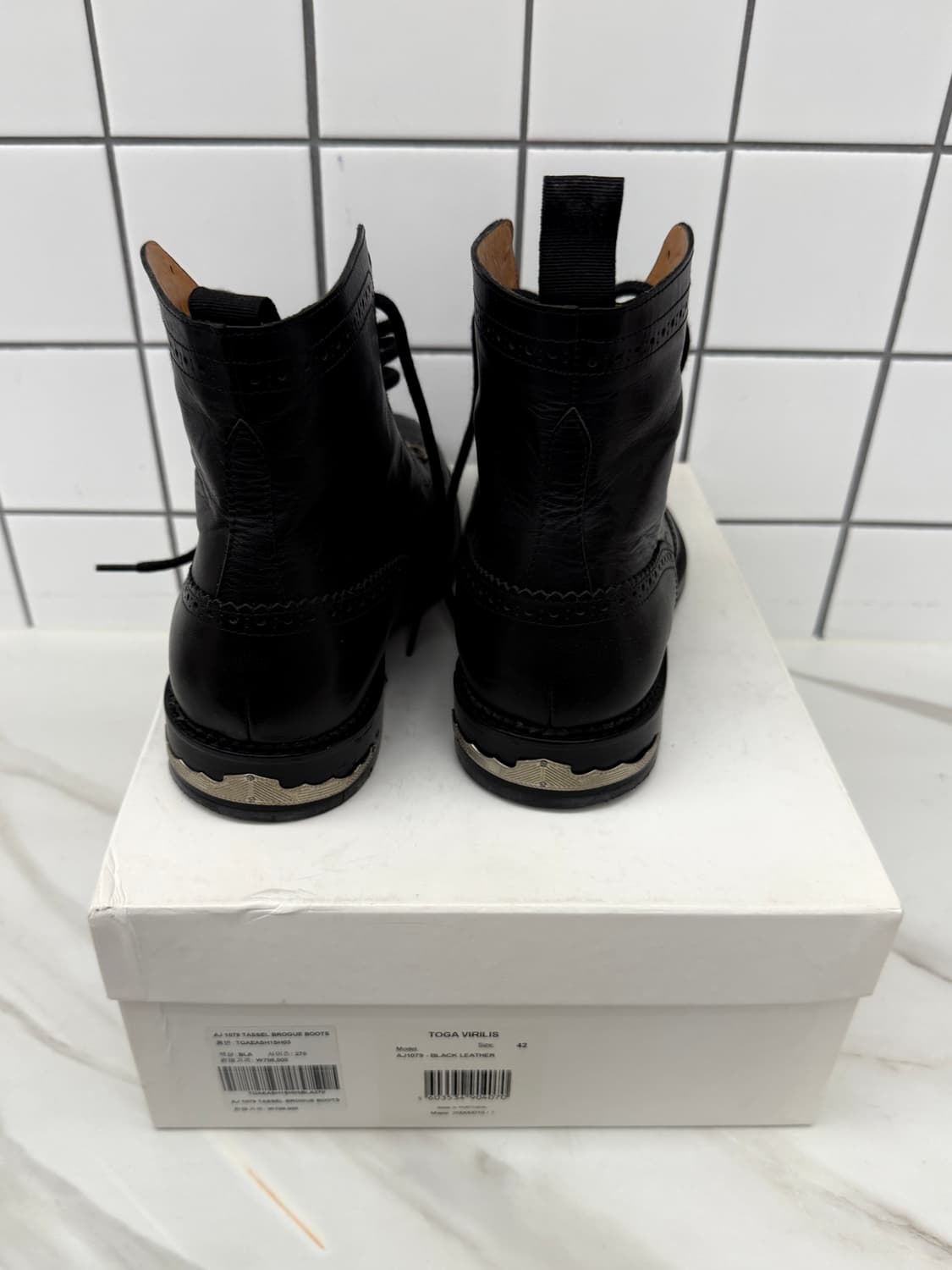 토가 레이스 업 레더 부츠 상품이미지6