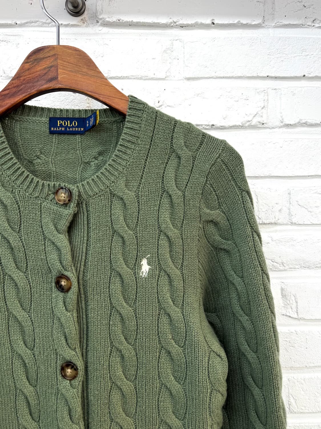 폴로 그린 꽈베기 니트 가디건 상품이미지4