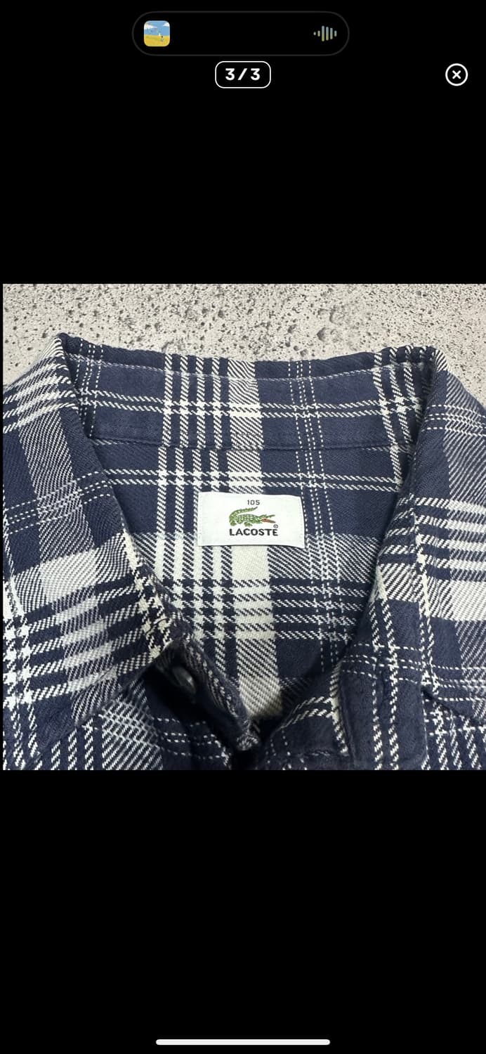 (바배) 라코스테 체크 남방 셔츠 상품이미지3