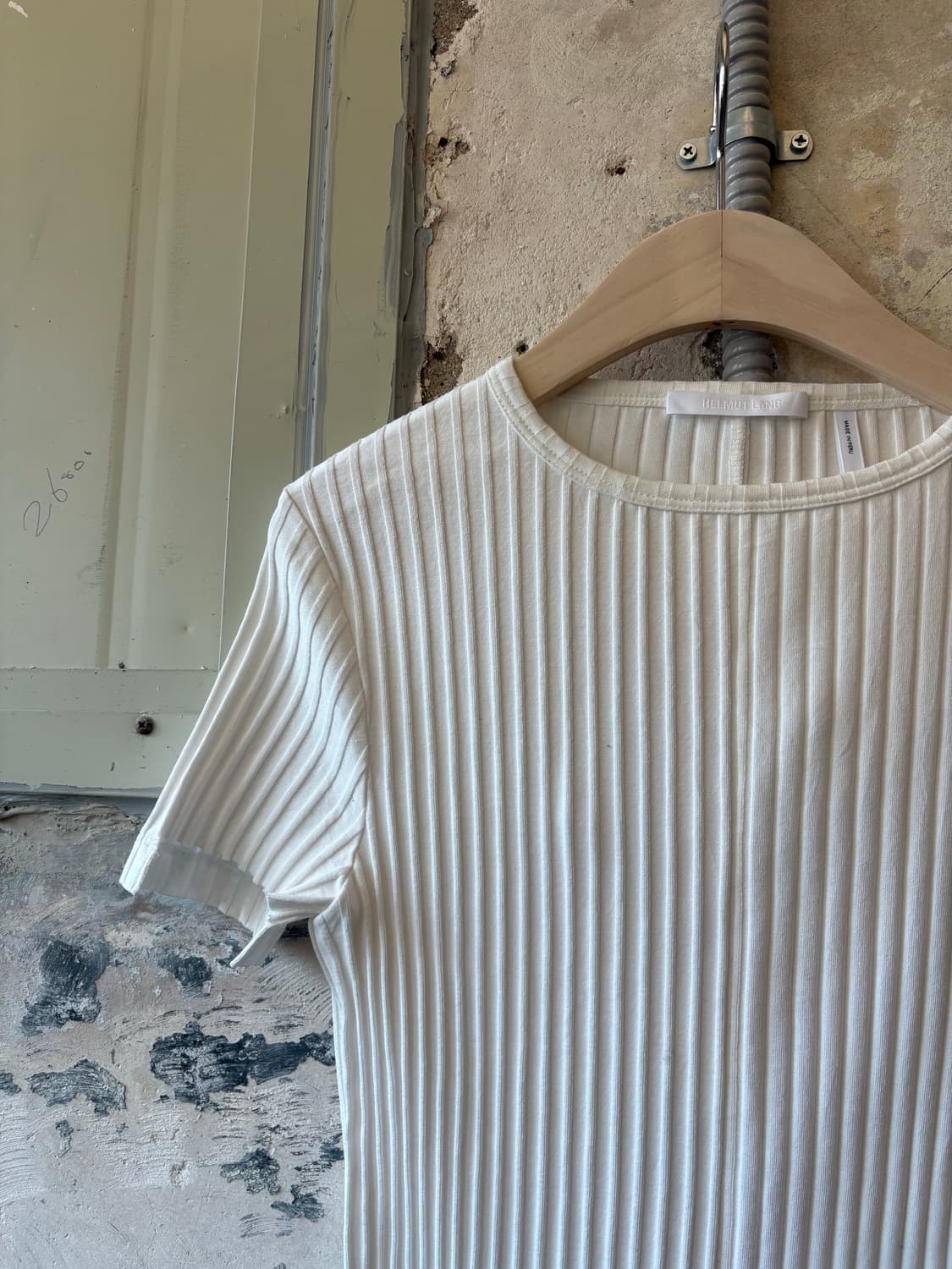 Helmut Lang Asymmetric White Pleats Top 상품이미지2