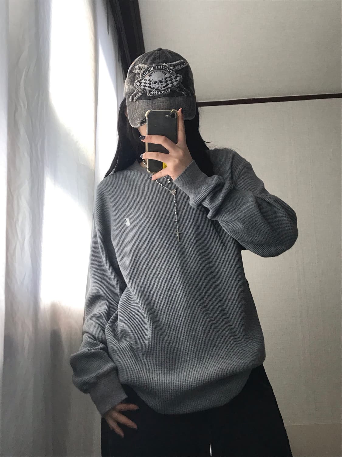 폴로 그레이 와플 롱슬리브 상품이미지2