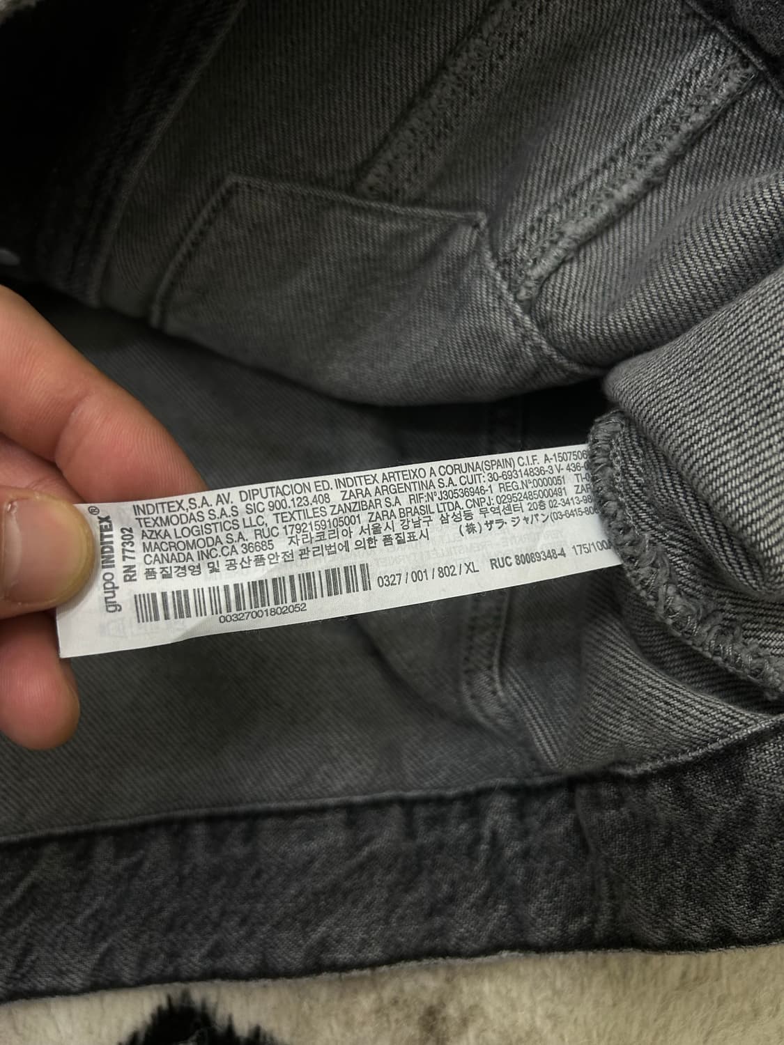 [XL]ZARA 크롭 워시드 데님 자켓/그레이 상품이미지5