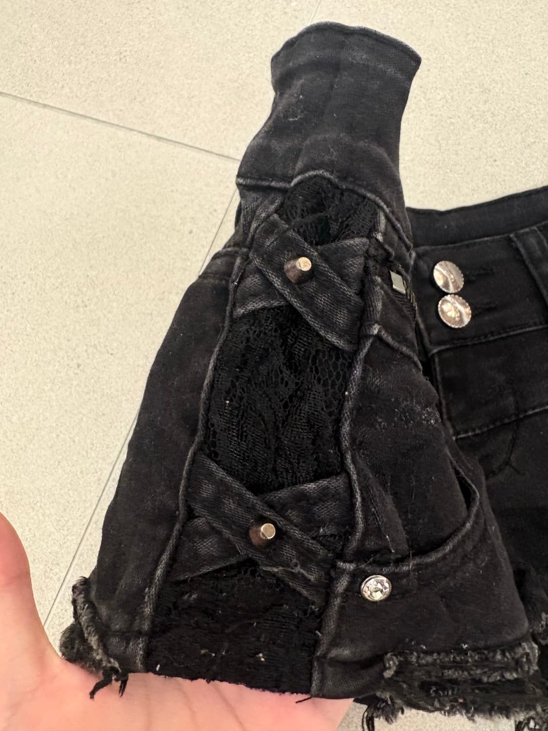 y2k 사이드 레이스 데님 팬츠 상품이미지5