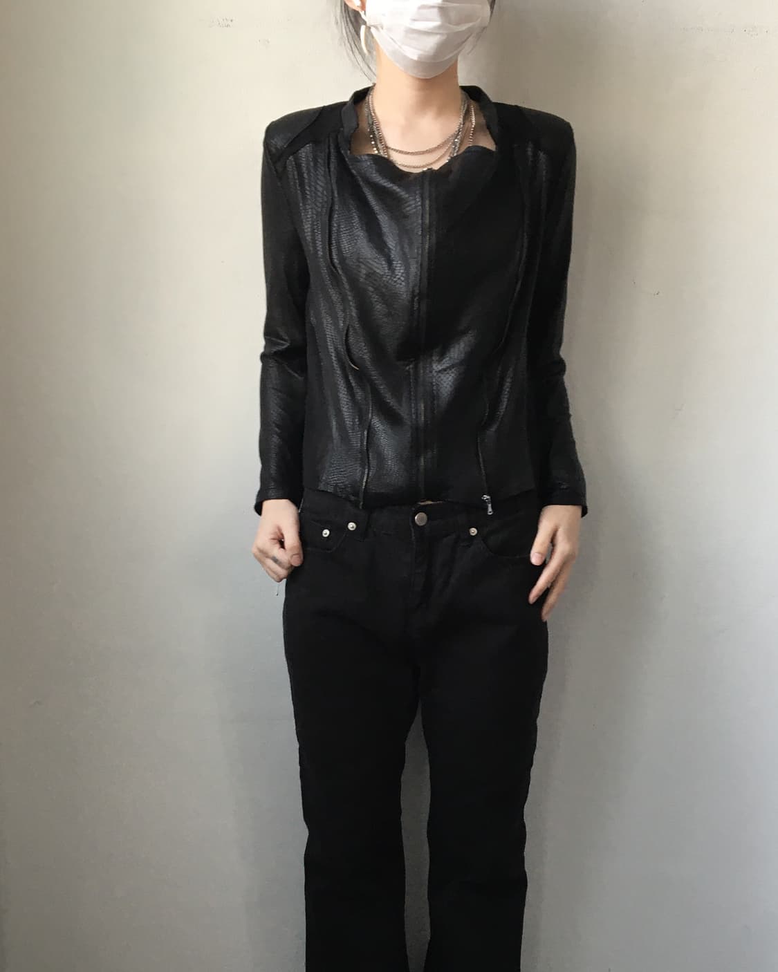 Python pattern slim fit jacket 상품이미지1