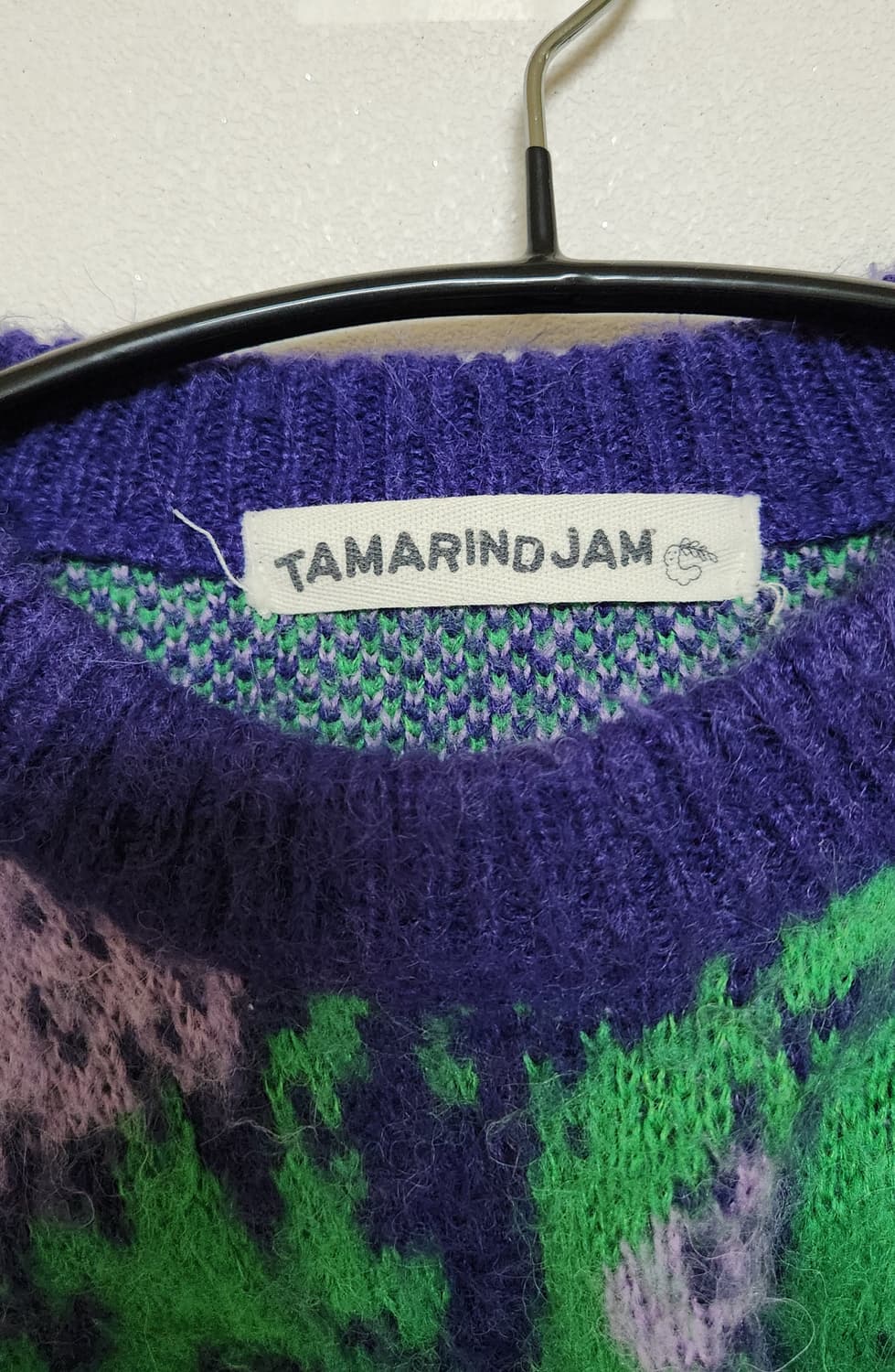 보라+초록 니트 상품이미지2