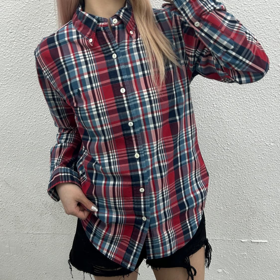 폴로 랄프로렌 블랙포니 타탄체크 셔츠 S 상품이미지1