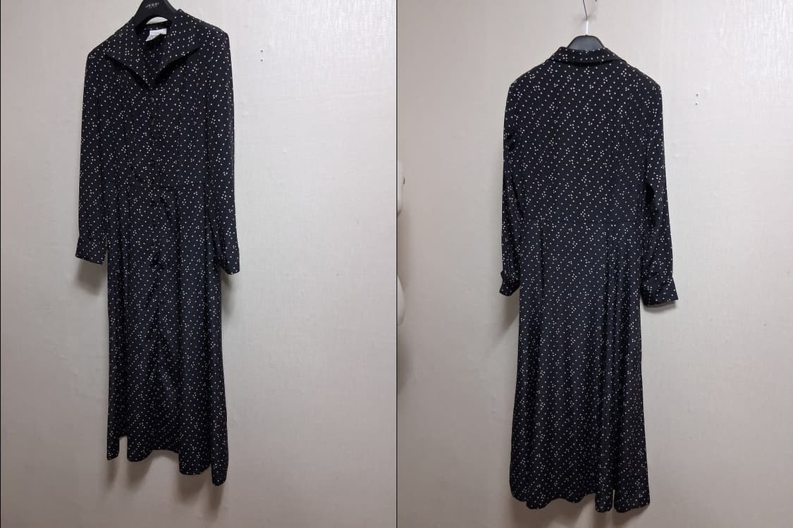 NORMA KAMALI 노마 카말리 별패턴 폴리롱원피스 찰랑찰랑매끄러운 상품이미지3