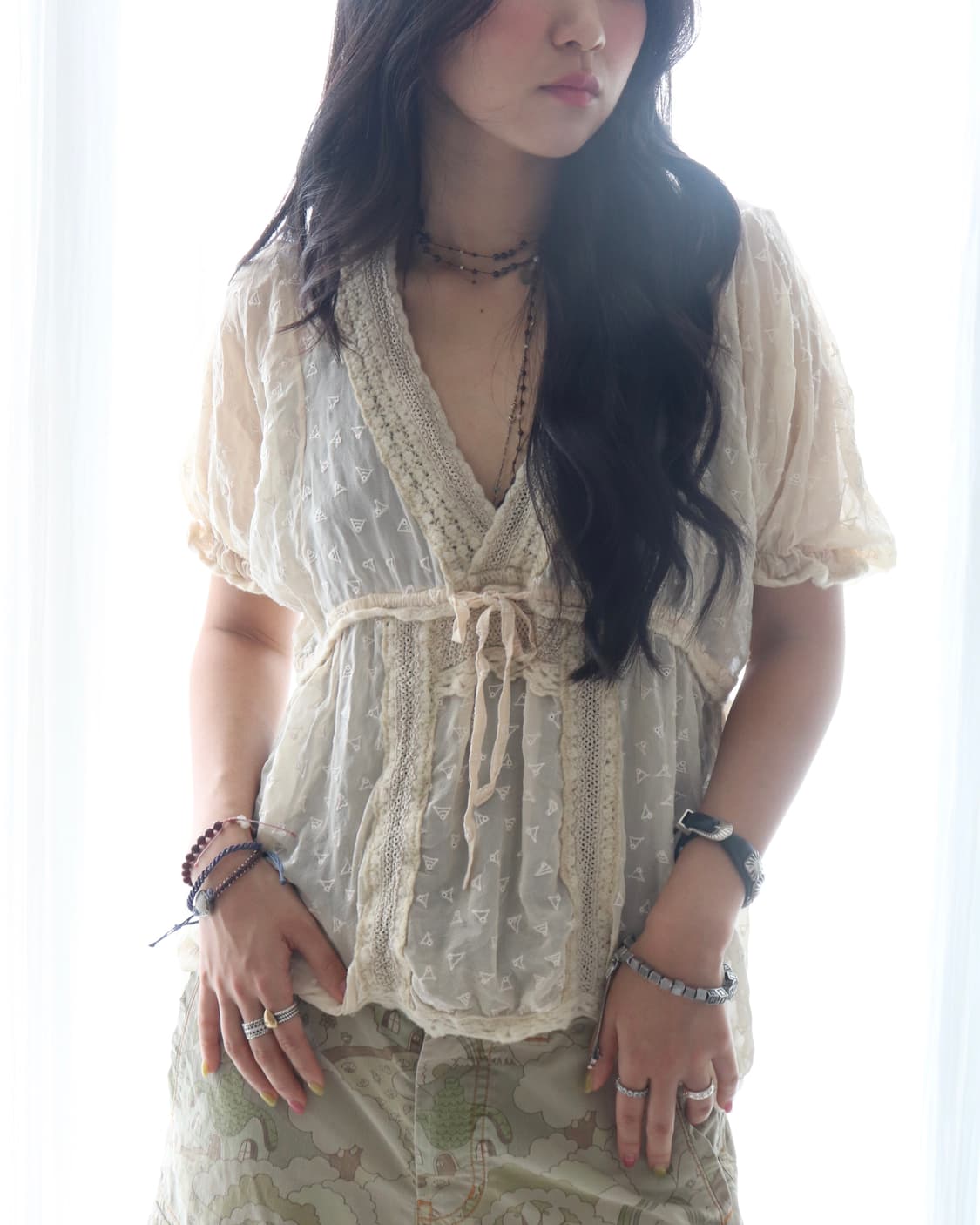 [Tsumori Chisato] Mixed Texture Blouse 상품이미지1