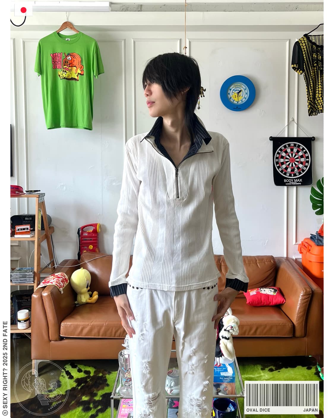 90-00s OVAL DICE Golgi Knit Half Zip-up 상품이미지1