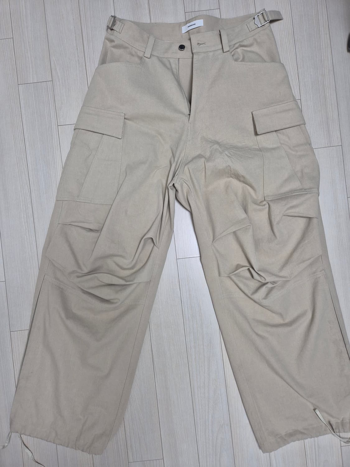 [2] 논노드 사이드 지퍼 카고팬츠 베이지 상품이미지1