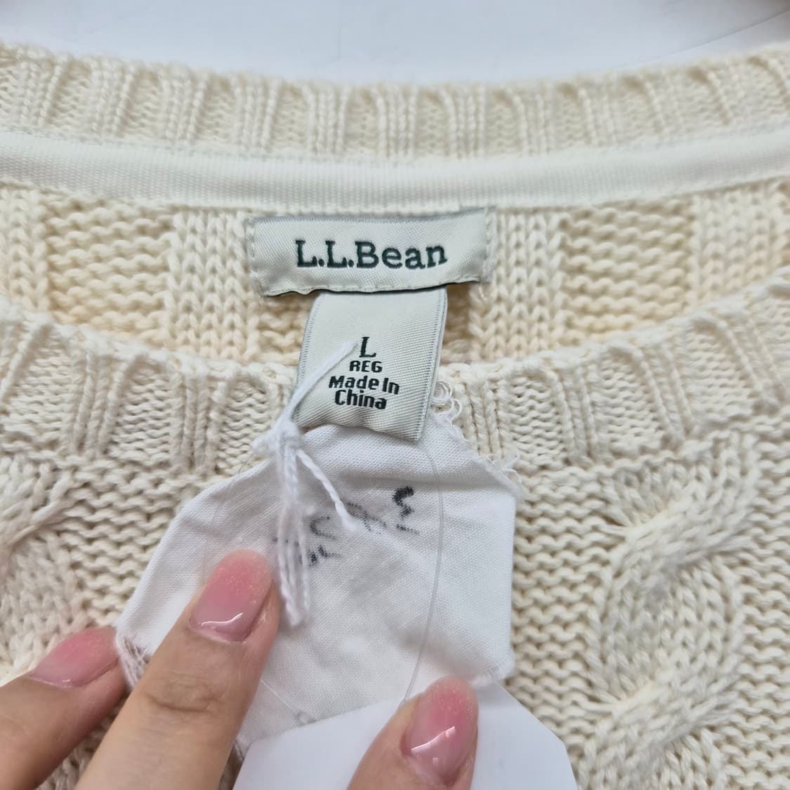 엘엘빈 아이보리 케이블 니트 스웨터 남녀공용 L 상품이미지3