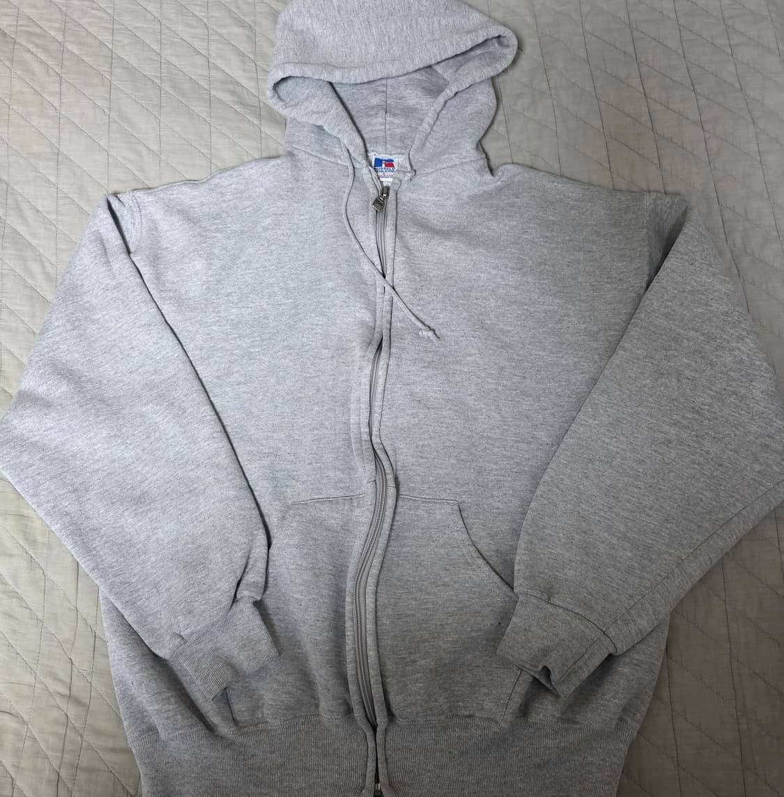 [L] 90s 러셀 애슬레틱 후드집업 헤더 그레이 나이스 컨디션 상품이미지1