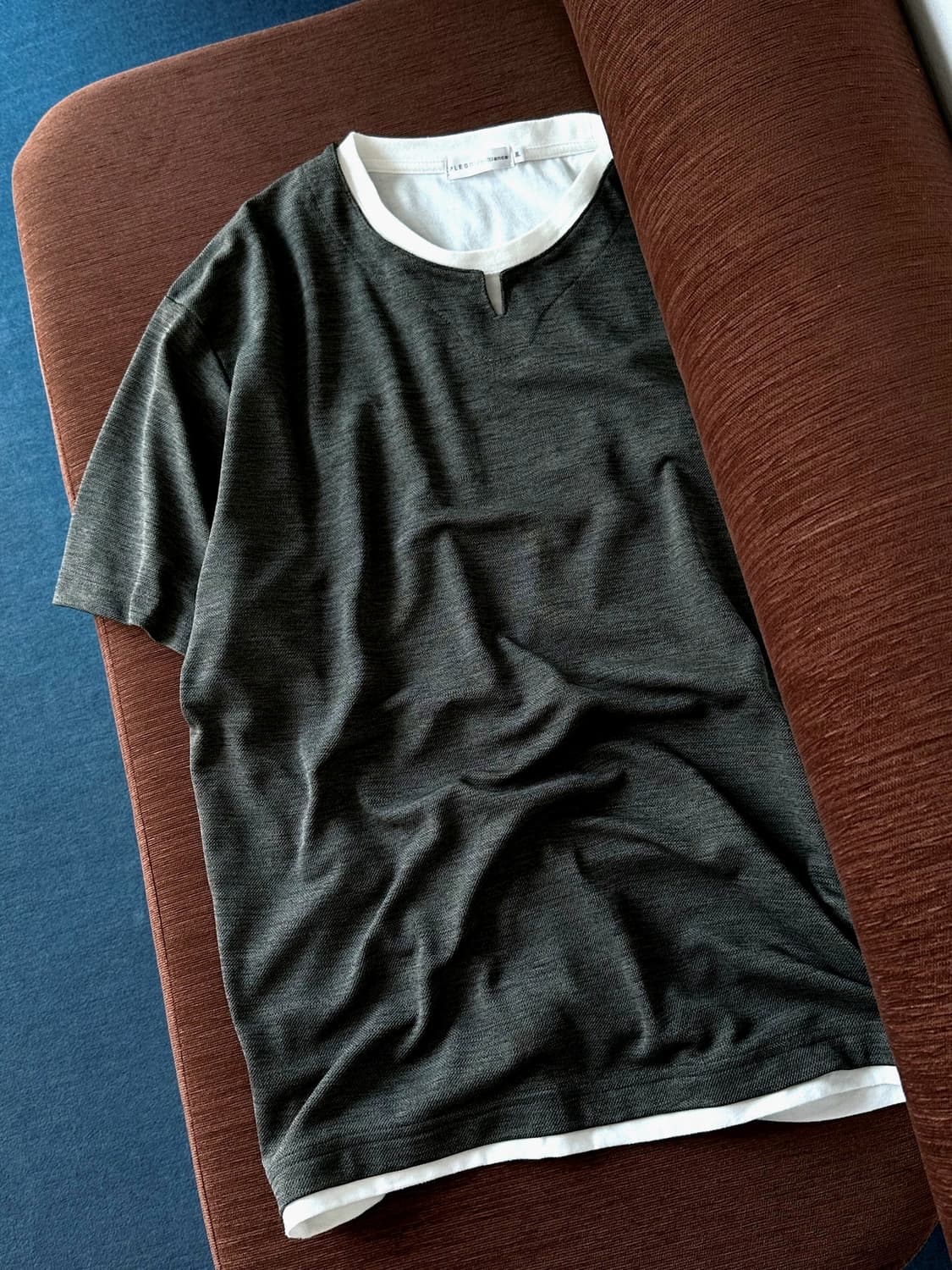 Fake layered neck H/S top 상품이미지3