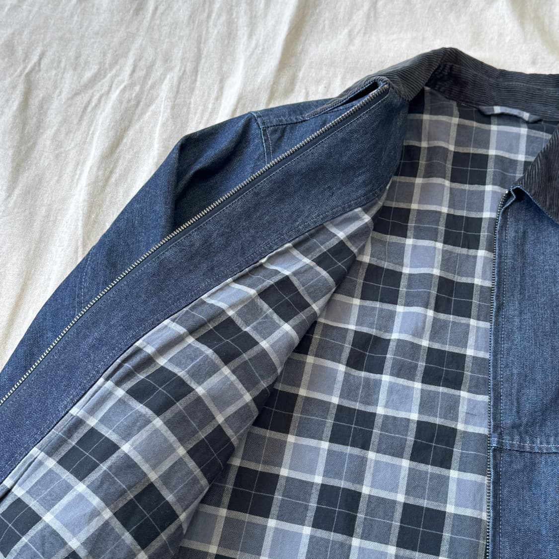 유니클로 배색카라 오버핏 데님 자켓 S 상품이미지5