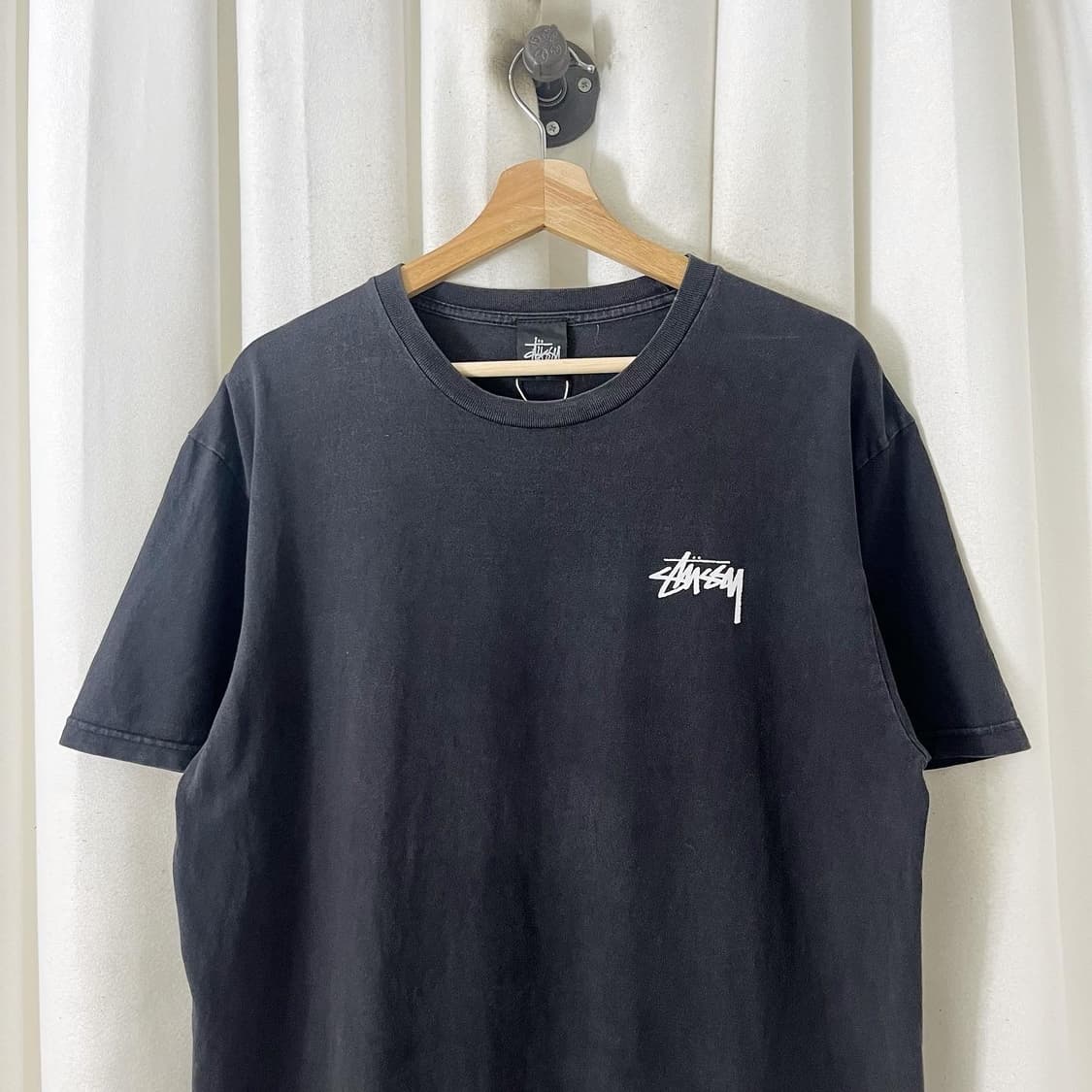 스투시 블랙 백프린팅 하프 티셔츠 상품이미지5