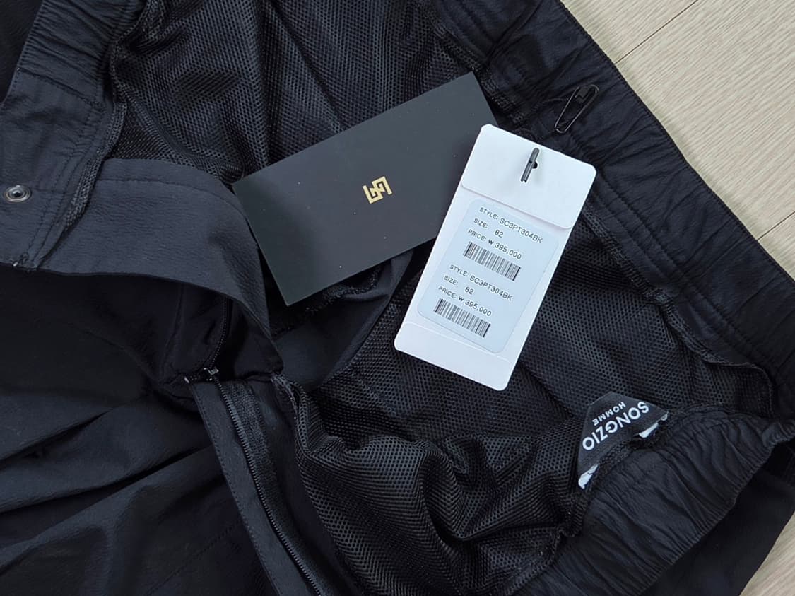 [정품] 송지오옴므 나일론 시어서커 트랙 팬츠 블랙 82 size 상품이미지4