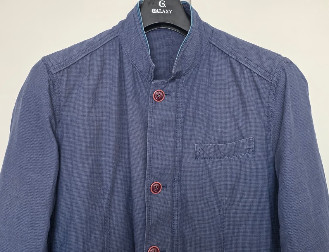 로가디스 (ROGADIS) 언콘 밴드 카라 린넨.코튼 블루 자켓 (100 상품이미지6