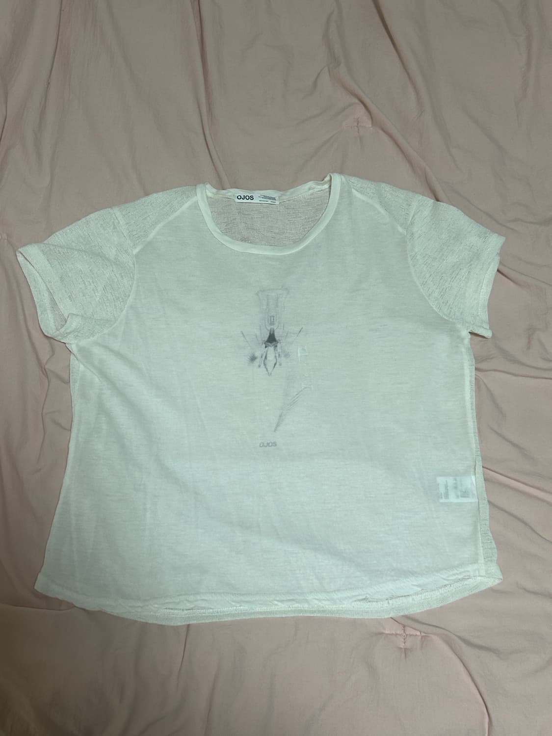 오호스 Sheer Knit Half Top / Ivory 상품이미지4