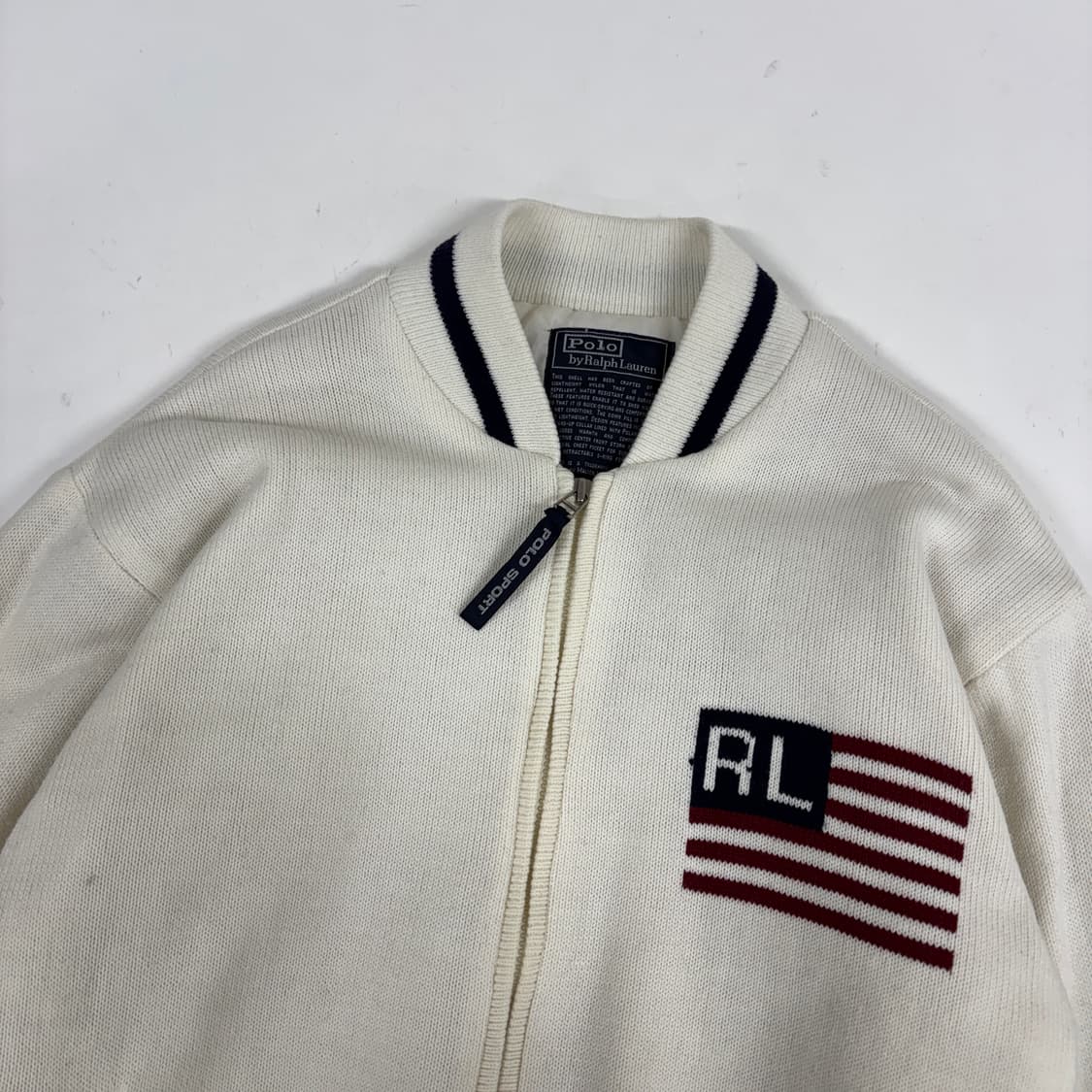 90s 폴로 성조기 니트 스타디움 자켓 상품이미지5